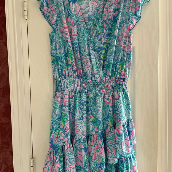 Lilly Pulitzer Dresses & Skirts - Lilly Pulitzer Blue and Pink Floral Mini Dress